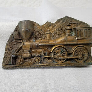 Train Locomotive Belt Buckle Vtg Capt Hawks Sky Patrol Novelty Co